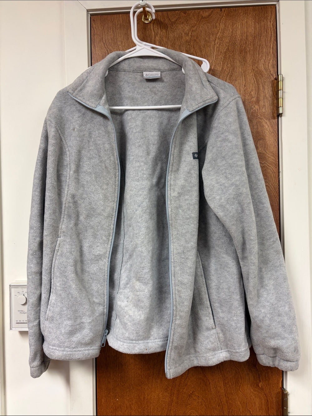 Columbia Light Gray Full-Zip Fleece Jacket